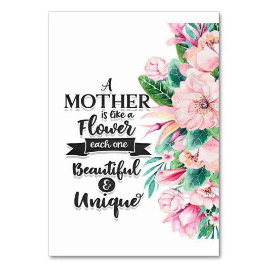 Numéro De Table Une mère est comme un cadeau de fleurs, cadeau de  (Par défaut)