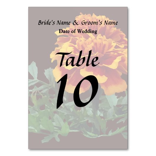 Numéro De Table Une Souci Orange avec des Pointes Jaunes (Par défaut)