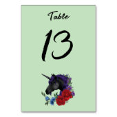 Numéro De Table Unicorne noire violet Fleurs de Sage Rouge (Dos)