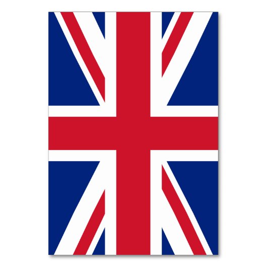 Numéro De Table Union Jack rectangulaire blanc numéroté (Dos)