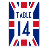 Numéro De Table Union Jack rectangulaire blanc numéroté (Par défaut)