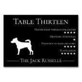 Numéro De Table Unique drôle chien race invité Jack Russell équipe (Dos)