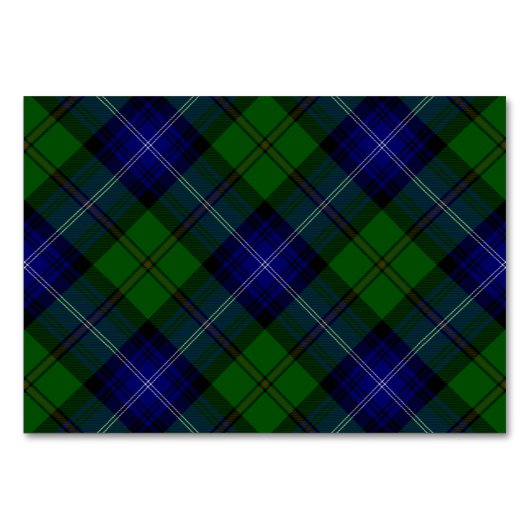 Numéro De Table Urquhart tartan bleu vert plaid (Devant)