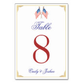 Numéro De Table USA Drapeau 4 juillet Patriotique Mariage Menu (Par défaut)