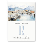 Numéro De Table Ushuaia, Argentina Watercolor Landscape Wedding (Dos)