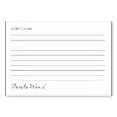 Numéro De Table Ustensiles de cuisine Fête des mariées Recette Car (Dos)