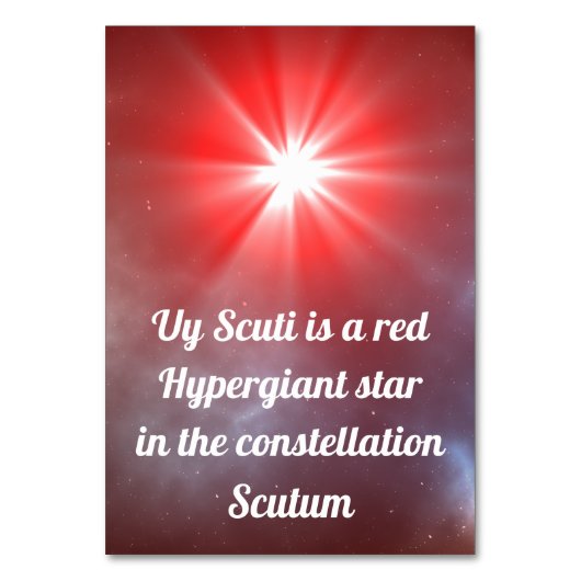 Numéro De Table UY Scuti (Dos)