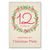 Numéro De Table Vacances de Noël Holly et Berries (Dos)