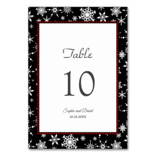 Numéro De Table Vacances d'hiver Snowflakes Red Buffalo Mariage