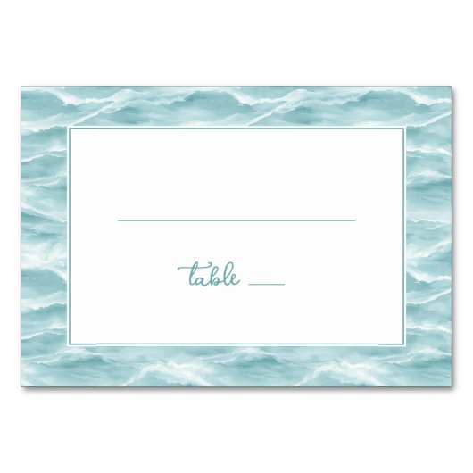 Numéro De Table Vague Turquoise Sereine (Devant)