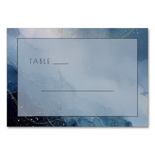 Numéro De Table Vagues Abstraites Bleu Sérénité (Devant)
