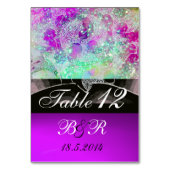 Numéro De Table VAGUES ABSTRAITES bleu, violet rose Mariage Monogr (Dos)