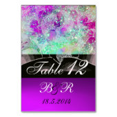 Numéro De Table VAGUES ABSTRAITES bleu, violet rose Mariage Monogr (Par défaut)