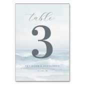 Numéro De Table Vagues Calmes de la Plage Bleue (Dos)