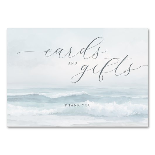 Numéro De Table Vagues de peinture à l'eau bleue calme (Devant)