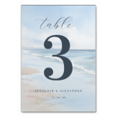 Numéro De Table Vagues de plage bleue tranquille (Dos)