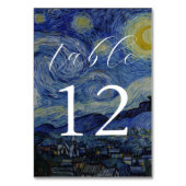Numéro De Table Van Gogh Starry Mariage de nuit (Dos)