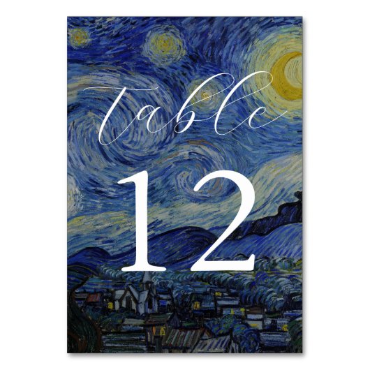 Numéro De Table Van Gogh Starry Mariage de nuit (Par défaut)