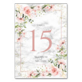 Numéro De Table Végétation dorée Dusty rose Mariage floral (Dos)