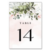 Numéro De Table Végétation dorée Succulente Dusty Blue Mariage (Dos)