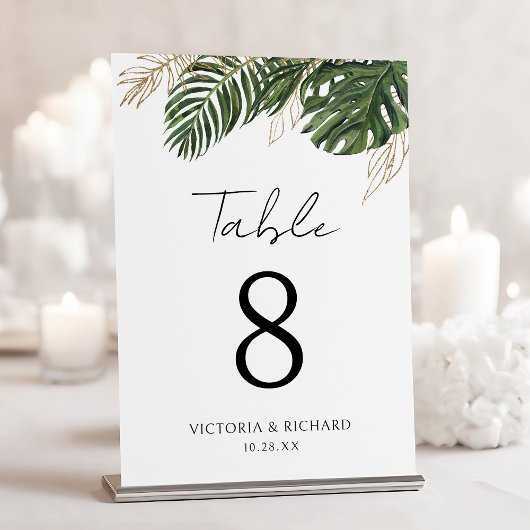 Numéro De Table Végétation tropicale Botanique Mariage Boho d'été