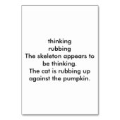 Numéro De Table Verbes pensant squelette lecture flashcards adulte (Dos)