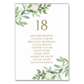 Numéro De Table Verdure et Fleurs blanches Mariage d'or Siège (Dos)