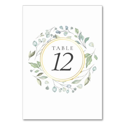 Numéro De Table Verdure Laurel Garland Elégant Or (Dos)