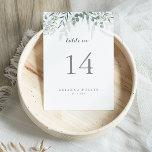 Numéro De Table Verdure minimaliste Eucalyptus Mariage<br><div class="desc">Ce numéro de table minimaliste à l'eucalyptus vert mariage est parfait pour un mariage rustique. Le design comprend des feuilles d'eucalyptus verts et élégants à l'aquarelle. Il s'agit d'un numéro de table recto-verso. Ajoutez chaque numéro de table dont vous avez besoin à votre panier individuellement.</div>