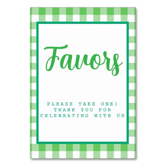 Numéro De Table Vert clair En vichy favorise (Par défaut)