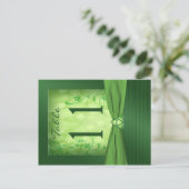 Numéro de table vert émeraude recto verso (Debout devant)