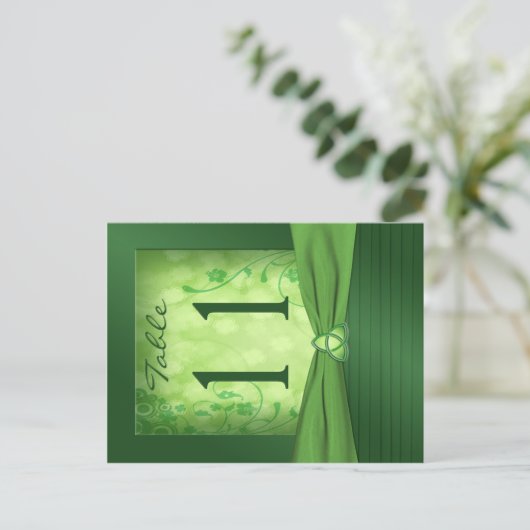 Numéro de table vert émeraude recto verso (Debout devant)