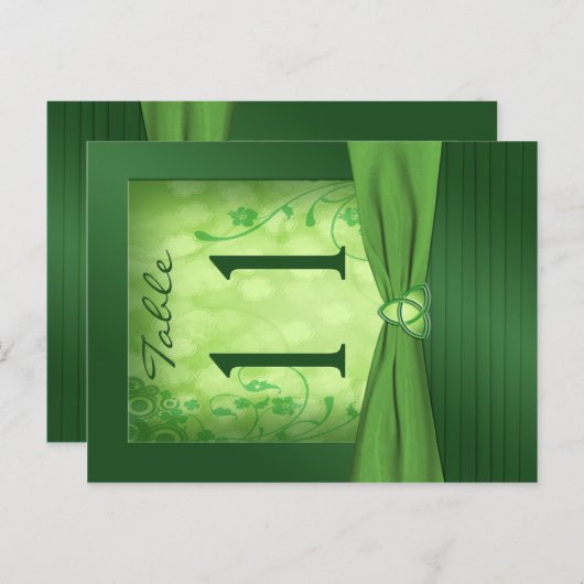 Numéro de table vert émeraude recto verso (Devant / Derrière)