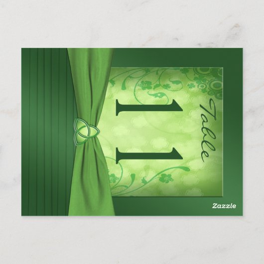 Numéro de table vert émeraude recto verso (Dos)