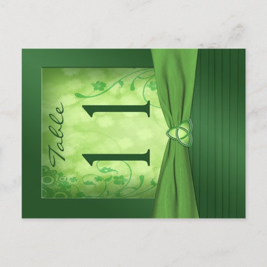 Numéro de table vert émeraude recto verso (Devant)