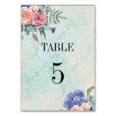 Numéro De Table Vert Floral Rustique Hydrangeas Mariage (Par défaut)