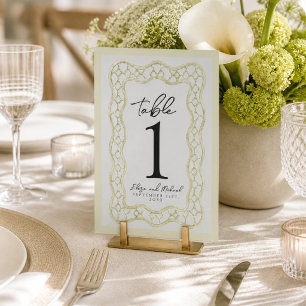 Numéro De Table Vert sauge Treillis français de mariage