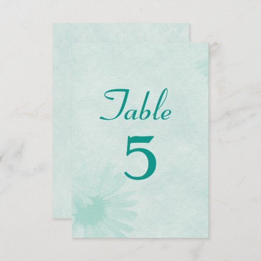 Numéro de table verte de menthe molle (Devant / Derrière)