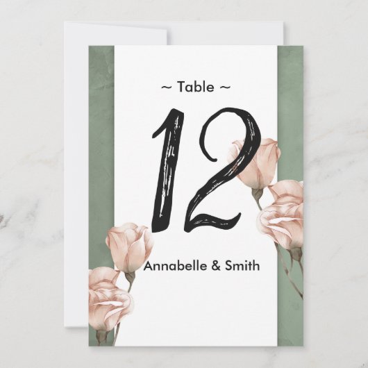 numéro de table verte tendance (Devant)