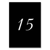 Numéro de table verticale noir et blanc (Dos)