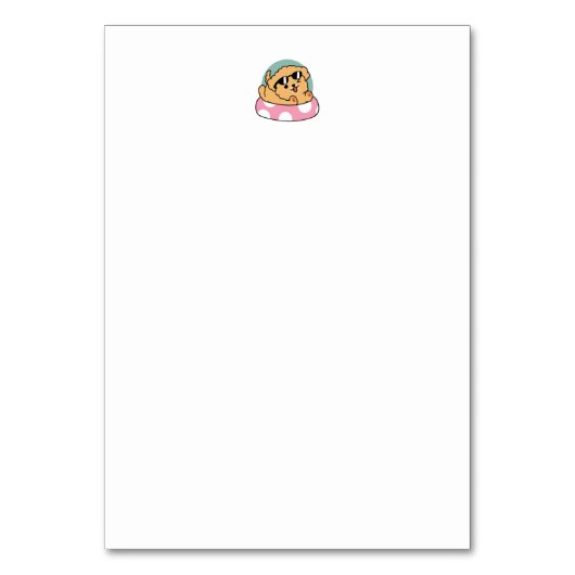 Numéro De Table Vibes d'été Chien - Chiot flottant avec lunettes d (Dos)