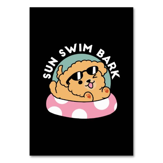 Numéro De Table Vibes d'été Chien - Chiot flottant avec lunettes d (Par défaut)