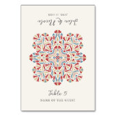 Numéro De Table Vibrant Floral Delight Mandala Wedding Place Card  (Par défaut)