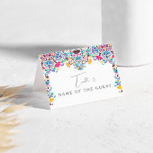 Numéro De Table Vibrant Mexican Fiesta Rainbow Wedding Place Card