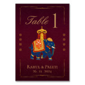 Numéro De Table Vibrant Rouge or traditionnel mariage indien (Par défaut)