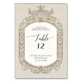 Numéro De Table Victorian Elegant Formal Ivory Ecru Gold Réception (Dos)