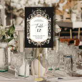 Numéro De Table Victorian Elegant Formel Black and Gold Réception