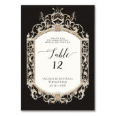 Numéro De Table Victorian Elegant Formel Black and Gold Réception (Dos)