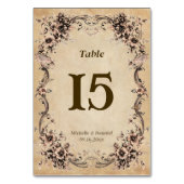 Numéro De Table Victorian Floral Frame Wedding Table (Dos)