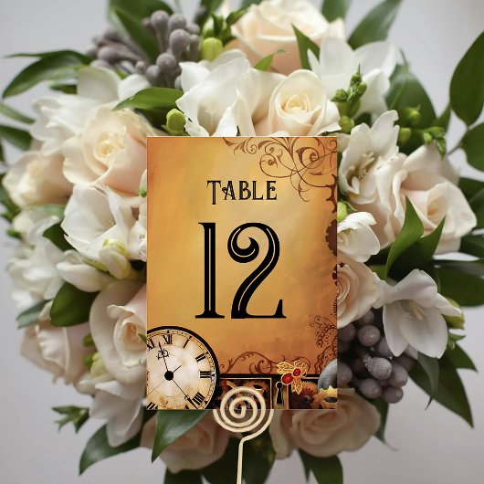 Numéro De Table Victorian Steampunk Elegance Mariage